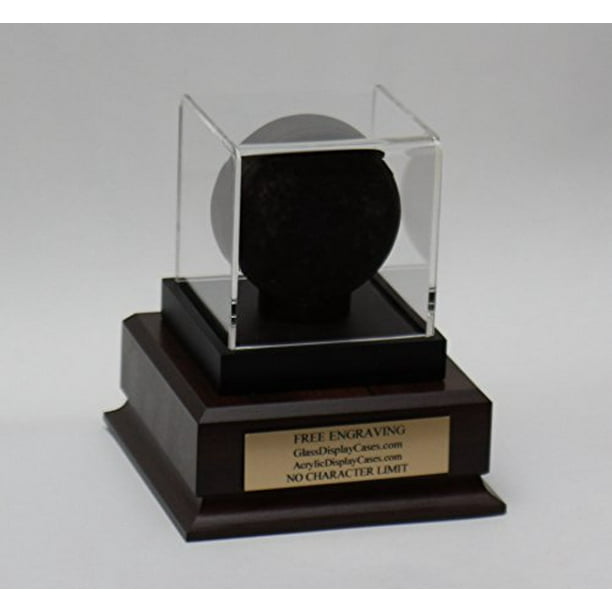 Hockey Puck Personalized Acrylic Display Case with Custom Puck Stand