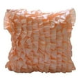 thumbnail image 2 of The HomeCentric Pillow Cover, Pillow Cover Pack of 2, 20x20 inch (50x50 cm) Pink, Peach Pillow Cover, Vintage Ruffles Shabby Chic Throw Pillow Cover, Solid Pillow Case, Satin - Vintage Peach Sorbet, 2 of 9
