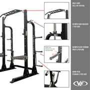 Valor Fitness Half Rack Squat Machine – 5 Position Multi-Grip Pull Up Station - Adjustable Height, Plate & Bar Storage, and Resistance Band Pegs – Max 1000 lbs – Power Rack Equipment -BD-58