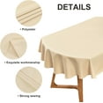 thumbnail image 5 of Oval Tablecloth 60 x 102 Inch Washable Fabric Table Cloth Solid Beige Table Cover for Dining Wedding Party Banquet Tabletop Decoration, 5 of 6