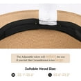 thumbnail image 3 of FURTALK Womens Wide Brim Sun Hat UPF 50+ Summer Straw Beach Hat with Wind Lanyard- Khaki- M, 3 of 8