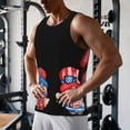 thumbnail image 5 of Logiee Happy Independence Day Gnome Print Men's Workout Tank Top,Quick Dry Workout Tank Top,Gym Muscle Tee,Fitness Bodybuilding Sleeveless T Shirt-Large, 5 of 7