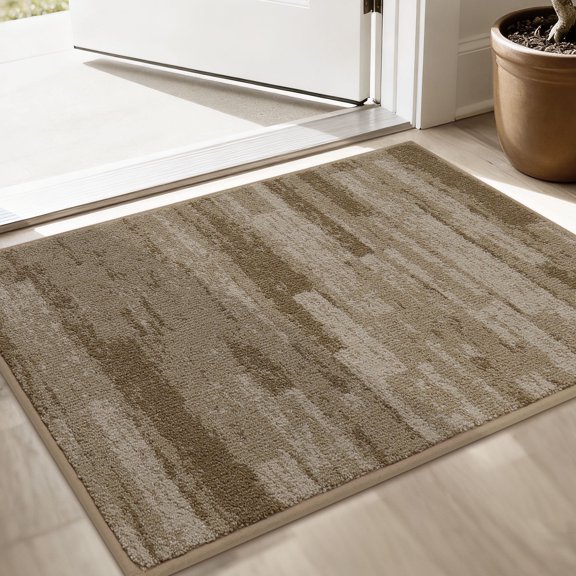 FLOORHUG Indoor Doormat, 20‘’x 32‘’ Non-Slip Dirt-Resistant Entry Rug, Absorbent & Machine Washable Floor Mat, Beige