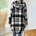 thumbnail image 5 of TKLPEHG Womens Plaid Jacket Full Zipper Casual Lapel Button Long Trench Coat Trendy Fall Winter Warm Clothing (Black,XXL), 5 of 5