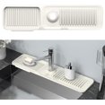 thumbnail image 1 of czcpp-Toovem Kitchen Faucet Mat, Sink Splash Guard Behind Faucet 24 x 5.5 Inch, Faucet Handle Drip Catcher Tray, Longer Silicone Sink Faucet Mat, Dish Soap Sponge Holder for Bathroom, Farmhouse & Rv,, 1 of 4
