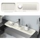 thumbnail image 2 of Kitchen Sink Splash Guard Behind Faucet 24 x 5.5 Inch. Faucet Handle Drip Catcher Tray, Longer Silicone Sink Faucet Mat, Dish Soap Sponge Holder for Bathroom, Farmhouse, Bar, Rv,Beige White, 2 of 5