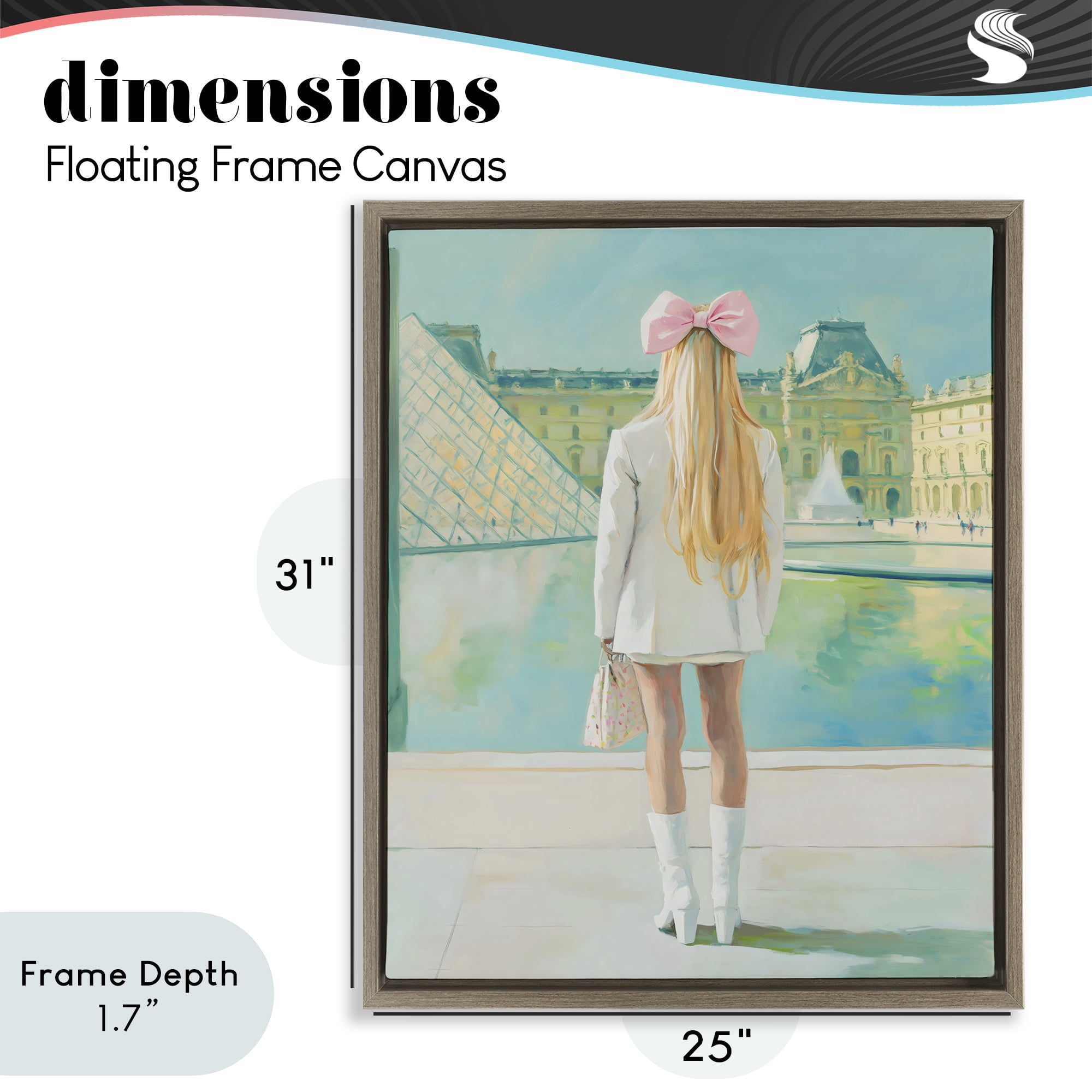 Stupell Industries Girl In Paris Observing Brown Framed Floater Canvas Wall Art, design by The Prints Vibe
