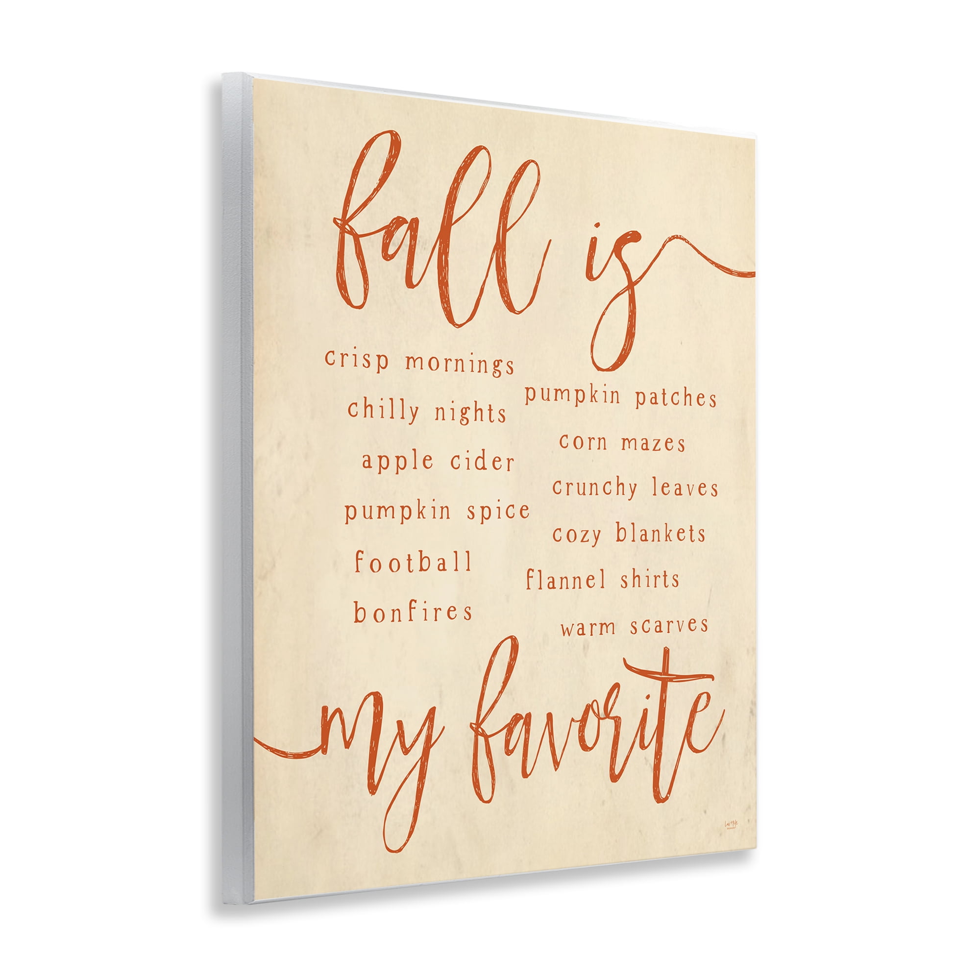Stupell Industries Favorite Fall Activities Text & Numbers Painting Unframed Art Print Wall Art, 11 x 14
