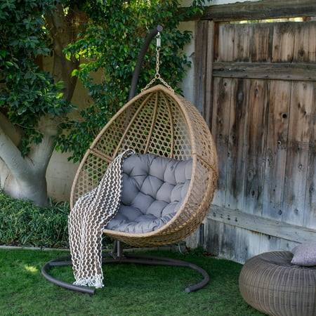 Belham Living Cayman Resin Wicker Hanging Double Egg Chair With