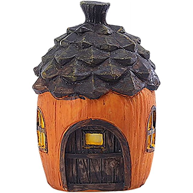 Fairy Garden Mushroom Figurines Mini House Flowerpot for Outdoor Indoor Patio Yard Lawn Porch Ornament Craft Gifts B