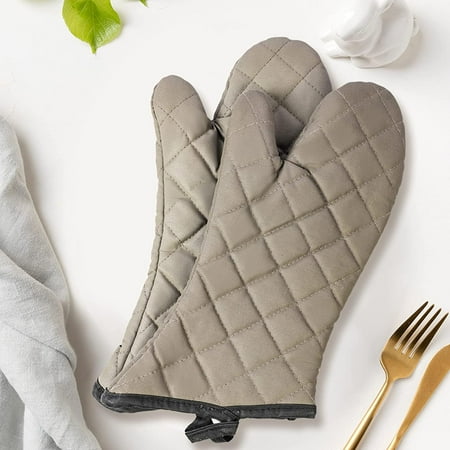 

Oven Mitts 1 Pair of Quilted Thick Lining - Heat Resistant Kitchen Gloves