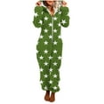 thumbnail image 2 of Xdegoge Adult Onesies Fleece Pajamas Fuzzy Hooded Zip Up One Piece Jumpsuit Heart Graphic Loungewear Sleep Pajama Sherpa Warm Winter Clothes, 2 of 5