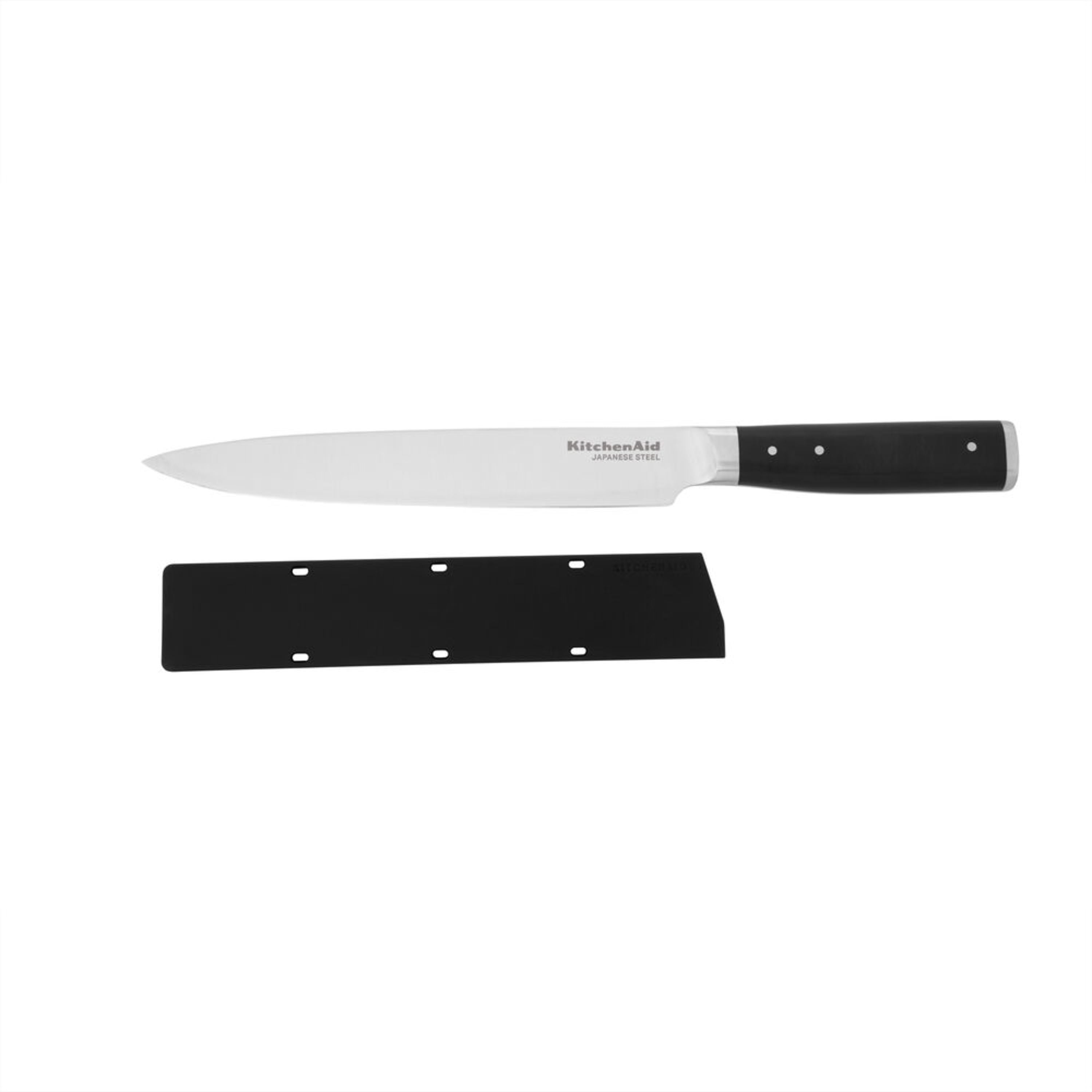 Kitchenaid Gourmet Forged Tripe-Rivet Slicing Knife with Blade Cover, 8-inch, Black