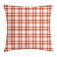 thumbnail image 1 of Red Plaid Throw Pillow Cushion Cover, Checkered Squares and Stripes Abstract Geometric Arrangement Quilted Pattern, Decorative Square Accent Pillow Case, 18 X 18 Inches, Vermilion White, by Ambesonne, 1 of 2