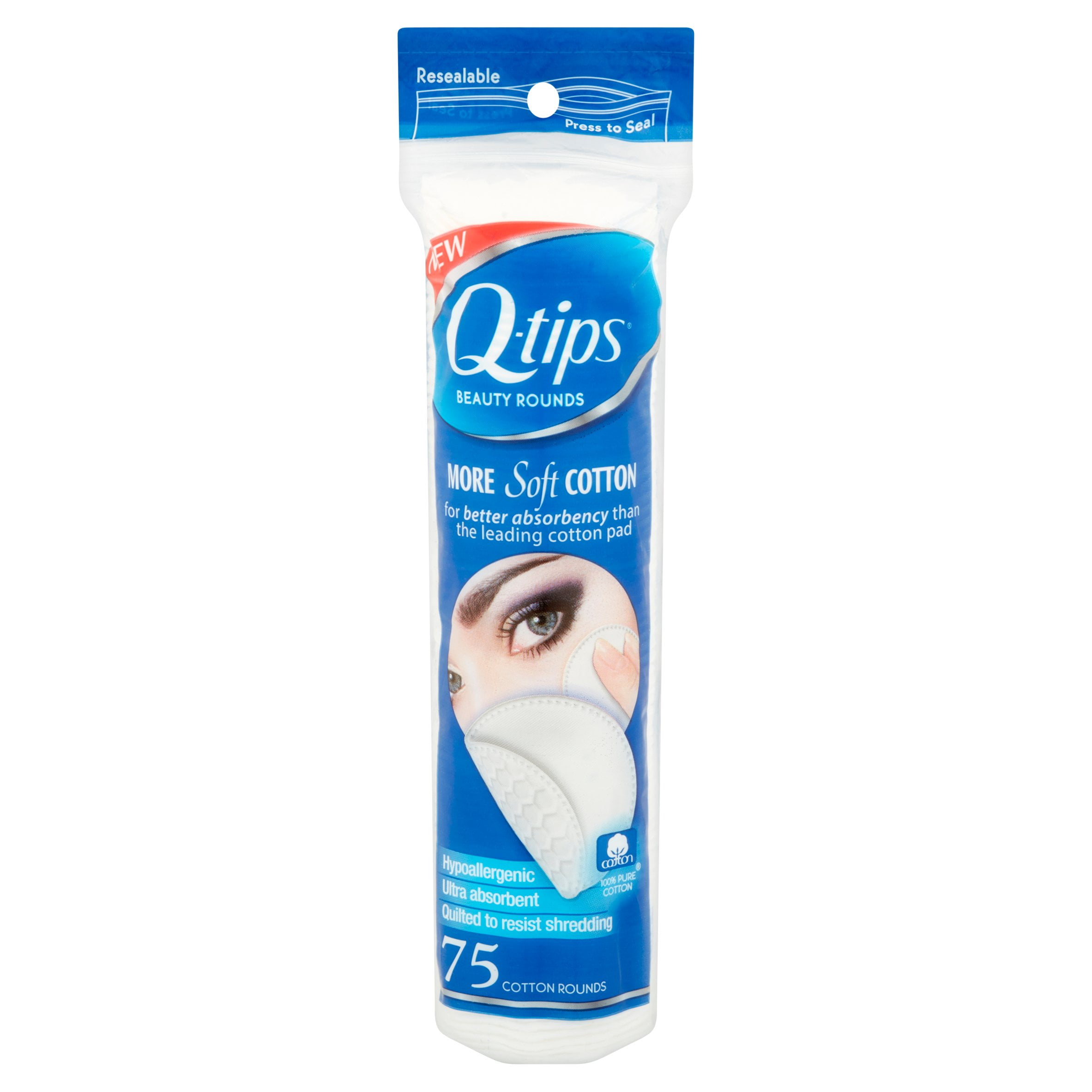 Q-tips Beauty Cotton Rounds, 75 ct