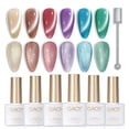 thumbnail image 1 of Juego de esmaltes de uñas GAOY Glitter Galaxy Cat Eye Gel con imán de 7,3 ml, 1 of 5