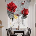 thumbnail image 3 of Red Roses Tie Up Curtains for Windows, Balloon Window Shades, Valentine's Day Butterflies Floral Romantic Gray Kitchen Window Treatments Roll Up Curtain for Basement/Nursery 52"x45", 3 of 8