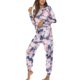 thumbnail image 2 of Mujeres pijama conjunto Tie Dye suelta cómodo con estilo 2 unidades dormir Top Pantalones, 2 of 6