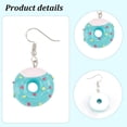 thumbnail image 3 of 6 Pairs 6 Colors Resin Doughnut Dangle Earrings Platinum Brass Jewelry for Women Mixed Color 41mm Pin: 0.6mm 1 pair/color, 3 of 7