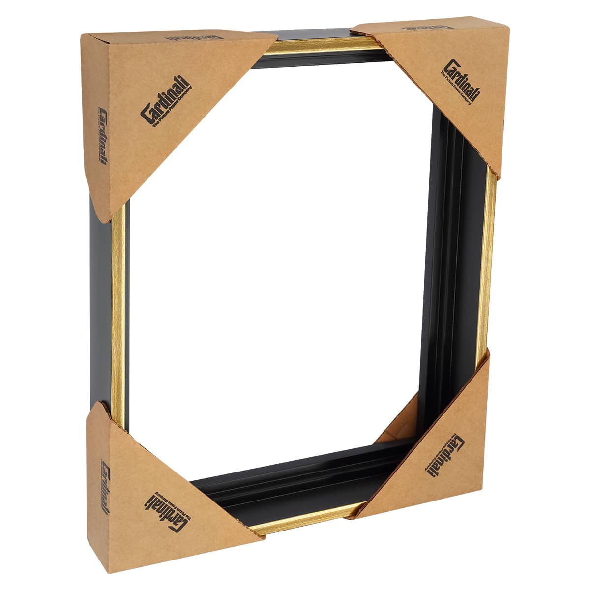 Cardinali Renewal Core Floater Frame, Black/Antique Gold, 18X24", For 1-1/2" Deep Canvas, 4 Pack - Open Back Floating Canvas Frames, No Glass or Backing, Hardware Included