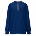 thumbnail image 6 of LEBONYARD Women's Trendy Half Zipper Crew Neck Small Dough Twists Solid Colored Tops Casual Loose Warm Fit Long Sleeve Round Neck Winter Sweaters, 6 of 9