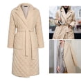 thumbnail image 3 of Gabardinas para mujer, e invierno, para proteger de lana sintética con solapa, gabardina, para proteger de manga larga, prendas de Beige M Yinane Abrigo largo recto de mujer, 3 of 8