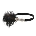 thumbnail image 4 of Diadema de plumas elásticas vintage Diadema de de imitación para boda, despedida de soltera, noche para cabeza Hugo Mujer elástico de la venda, 4 of 8