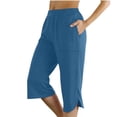 thumbnail image 2 of JFHHQ Pantalon Décontracté Confortable à Taille Mi-Haute pour Femmes TG Bleu, 2 of 6