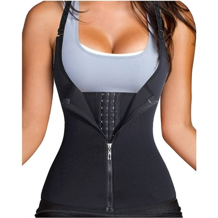 

Molutan Quick Weight Loss Adjustable Straps Body Shaper Waist Cincher Tank Top(Black XL)
