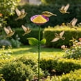 thumbnail image 6 of MMJ Bird Feeder Iron Ground Stake Bird Bath Bowl Outdoor Garden Courtyard Decoration 25.2x4.33in, 6 of 8