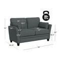 thumbnail image 4 of Hillsdale Furniture Grant River Upholstered Loveseat with 2 Pillows, Gray, 4 of 15