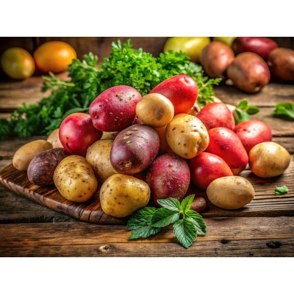 5 Pounds Mixed Seed Potatos for Planting - Easy to Grow - Red Pontiac, Yukon Gold and Adirondack Blue Seed Potatos