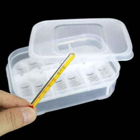 12 Holes Reptile Egg Incubation Tray with Thermometer Incubation Tool for Gecko Lizard Snake