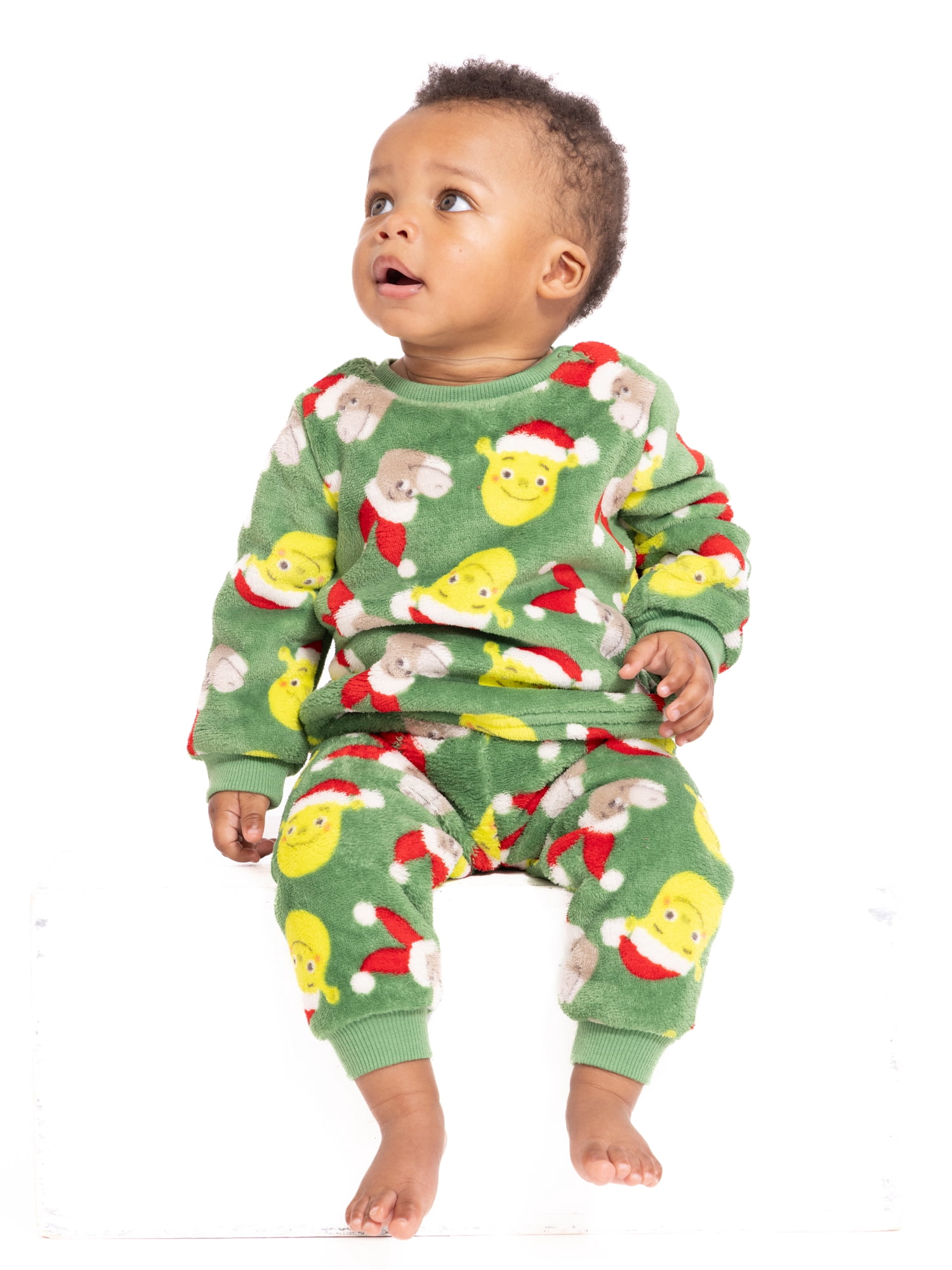 Christmas Shrek Baby Boys or Girls Print Plush Top and Pants Set, 2-Piece, Sizes Newborn-24M