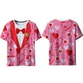 thumbnail image 3 of Xuyuer Valentine's Day Women's Tshirts Holiday Party Funny Costume 3D Print Funny Tuxedo Graphic Novelty Short Sleeve Crewneck Shirt Circus Costume Showman T-Shirts, 3 of 9