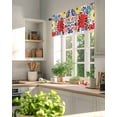 thumbnail image 6 of Abstract Red Yellow Flowers Window Valance Curtain Hand Drawn Floral Rod Pocket Short Curtain for Living Room, Bedroom & Kitchen Window Decor 42x18in, 6 of 8