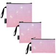 thumbnail image 2 of Haosy 3 Pack Reusable Ziploc Bags BPA Free Healthy Food Storage Bag Leakproof Sandwich Snack Freezer Bags Purple Pink Star Sky, 2 of 7