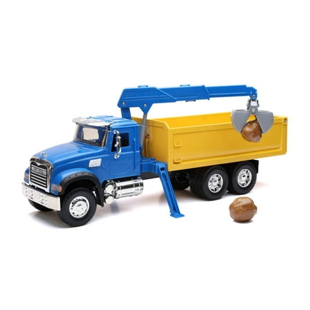 New-Ray Toys Mack Granite Dump Truck with Crane 1:18 Scale Long Haul Trucker Playset Kids Gifts Birthdays New-Ray Toys Mack Granite Dump Truck with Crane 1:18 Scale Long Haul Trucker Playset Kids Gifts Birthdays