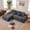Grey, variant on Cloud Sectional Couch with L-Shape Chaise,2 Cup Holders,Side Pocket,Deep Seat, No Assembly Modular Corduroy Boneless Sofa for Living Room,Apartment