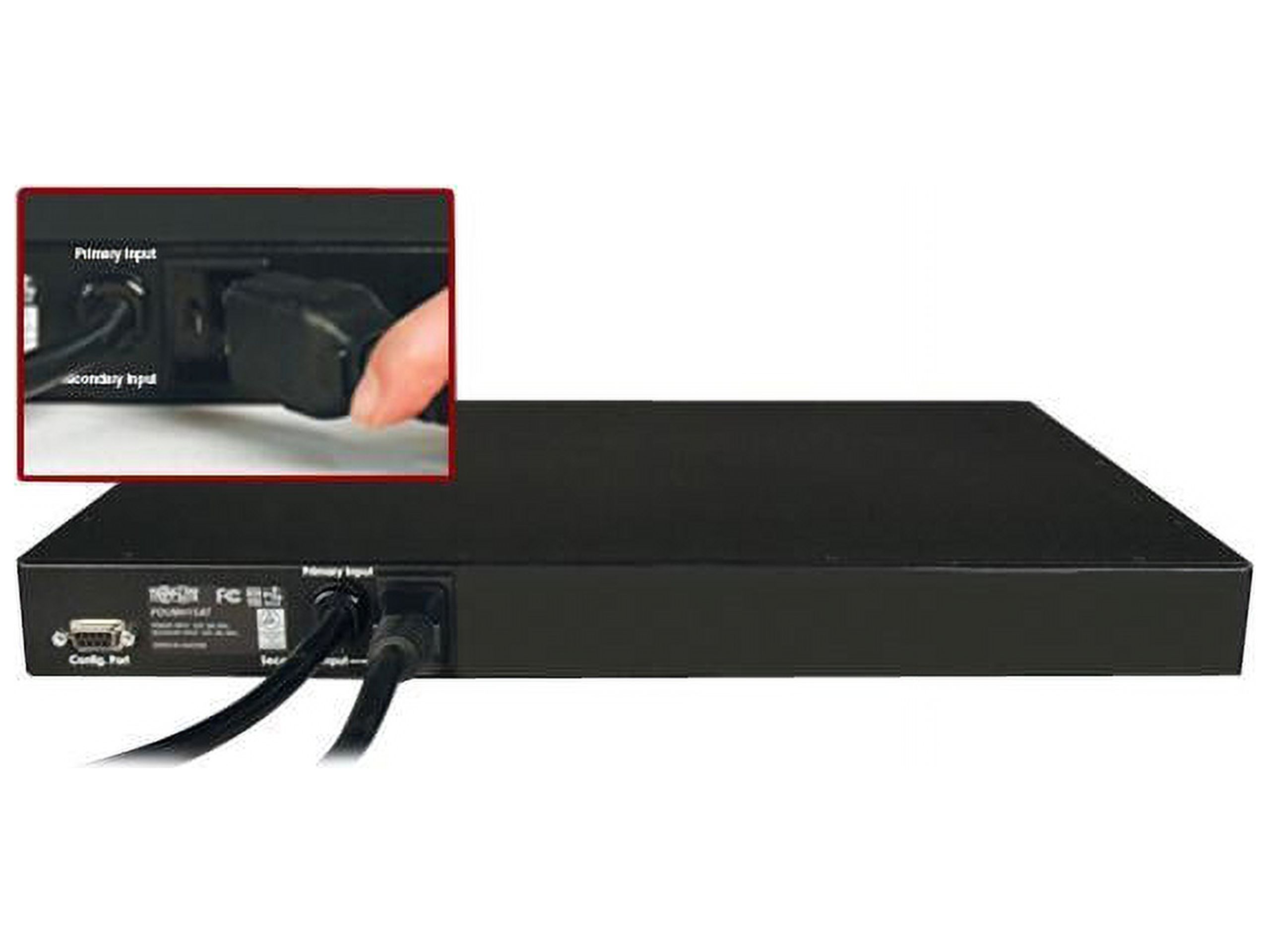 Tripp Lite Metered PDU with ATS, 15A, 8 Outlets (5-15R), 120V, 2 5-15P, 100 - 127 V Input, 2 12 ft. Cords, 1U Rack-Mount Power, TAA (PDUMH15AT) - image 3 of 3
