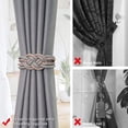 thumbnail image 4 of 2 Pack Strong Magnetic Curtain Tiebacks Upgrade Nordic Simple Style Drape Tie Backs Double Color Weave Rope Knot Decorative Curtain Holdbacks for Home & Office Window Drapery, 4 of 7