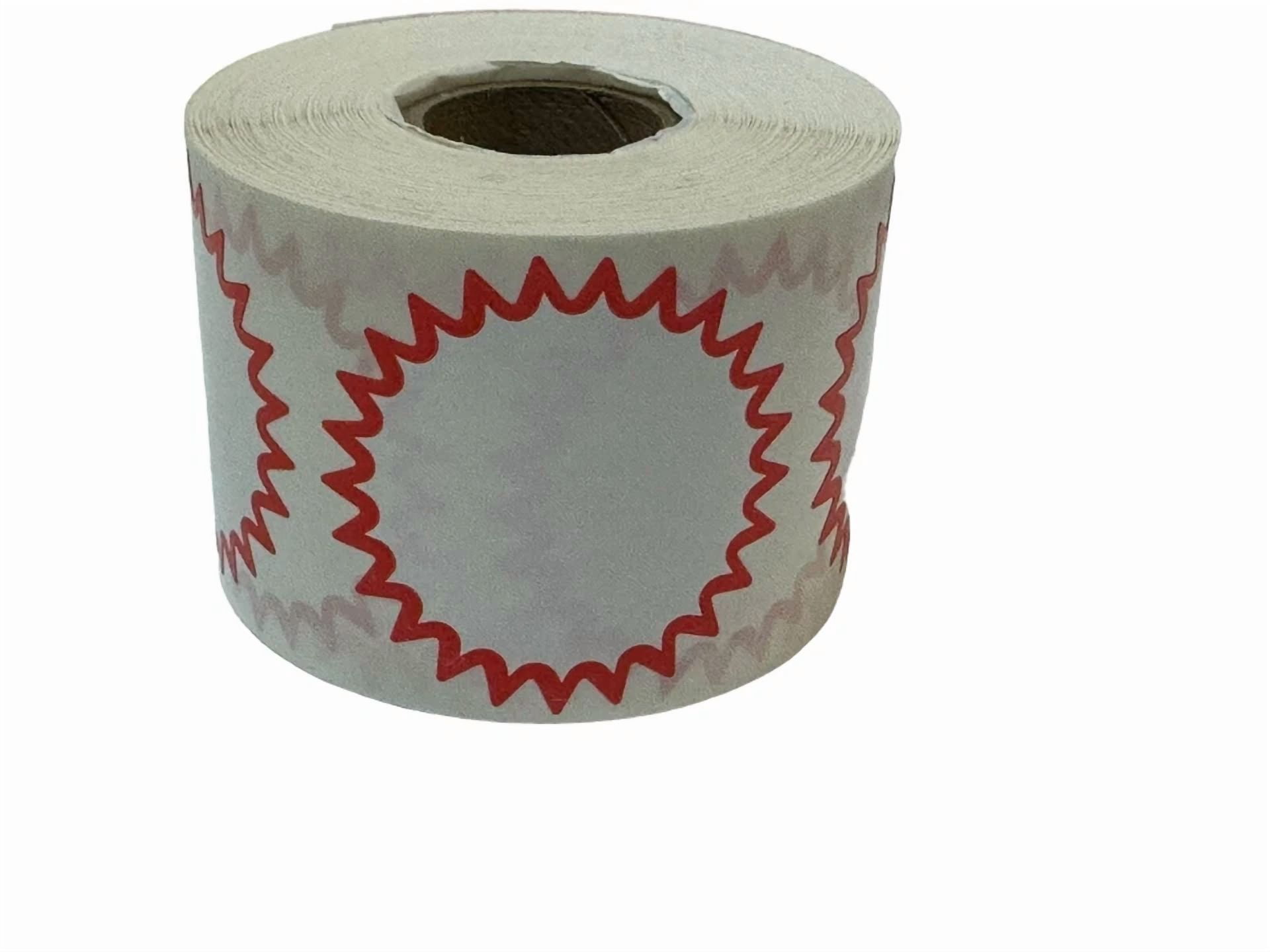 BUTTERFLY- 2” Starburst Thermal Direct Red Border Colored Labels Stickers One Roll Of 500
