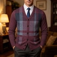thumbnail image 3 of StSilkitty Mens Cardigan Sweater Plaid Long Sleeve V Neck Button down Cardigans Jacket Sweaters with Pockets, 3 of 8