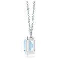 thumbnail image 2 of ANGARA Natural Bezel-Set Emerald-Cut Aquamarine Pendant in 14K White Gold for Women (Size-7x5mm) | March Birthstone, Birthday, Anniversary, Jewelry Gift for Women | Natural Aquamarine Necklace, 2 of 8
