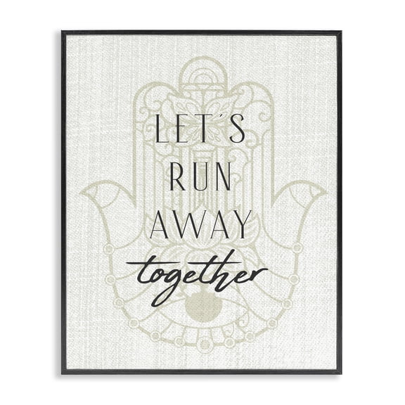 Stupell Industries Eclectic Runaway Together Moroccan Khmissa Pattern Black Framed Giclee Art, 11 x 14, by Lil' Rue