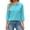 Sky Blue -DD07, variant on Nestiefly Women's Polo Shirts 3/4 Sleeve Fitted Collared Shirts Workout Button Summer 3/4 Length Sleeve Tops Golf Blouses Pockets Watermelon Red XXL
