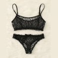 thumbnail image 1 of Ropa interior sexy de estilo europeo y americano de malla con volantes y puntos transparentes, lencería sexy de dos piezas, 1 of 6