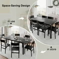 thumbnail image 3 of iPormis 63" Extendable Kitchen Table Set for 4-6 People, 7-Piece Large Dining Table Set With 6 Chairs,Mid-Century Modern Dining Room Table,Black, 3 of 8