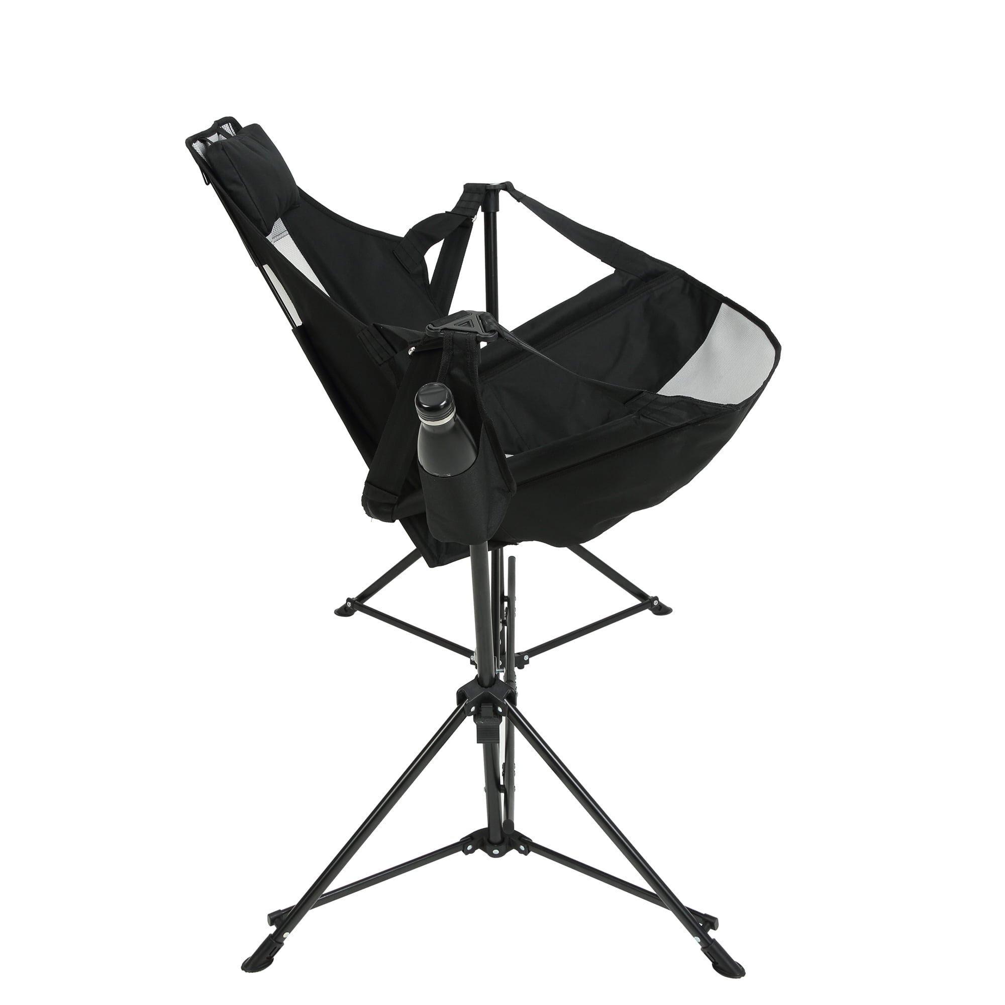 Leumius 2 Pack Hammock Camping Chair,Oversized Folding Camping Chair with Pillow Cup Holder, Recliner with Carry Bag for Outdoor Travel Lawn Backyard,Black