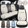 thumbnail image 5 of Funda de asiento de coche con dibujos de osos, de lino, transpirable, a prueba de polvo, universal, resistente al desgaste, 5 of 5